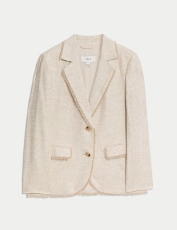 Linen Rich Melange Frayed Edge Blazer