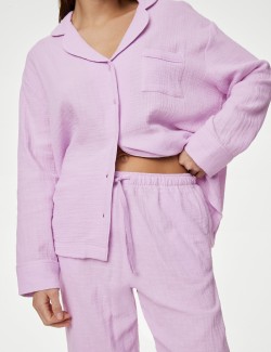 Mušelínová pyžamová souprava s malými vzory, z čisté bavlny