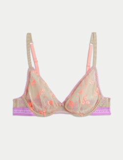 Emilia Embroidered Wired Plunge Bra (A-E)