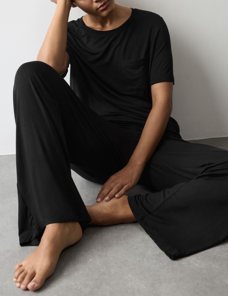 Jersey Wide Leg Pyjama Bottoms