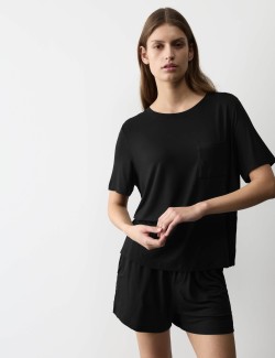 Button Fly Detail Pyjama Shorts