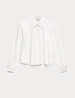 Noční košile z čisté bavlny s manžetami