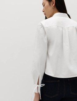 Noční košile z čisté bavlny s manžetami