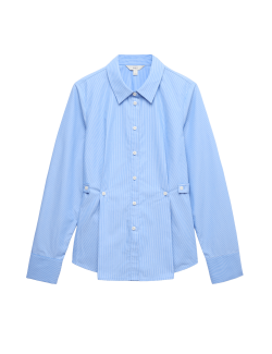 Proužkovaná košile z čisté bavlny s ozdobnými knoflíky