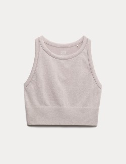 Round Neck Seamless Fitted Crop Top