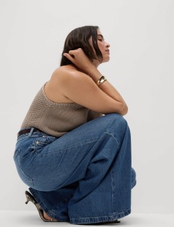 Džíny se širokými palácovými nohavicemi, ze směsi materiálu lyocell™