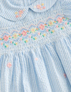 Pure Cotton Smock Dress with Knickers (0-3 Yrs)