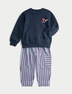 Dvoudílný outfit topu a spodního dílu se srdíčkovým potiskem (2–8 let)