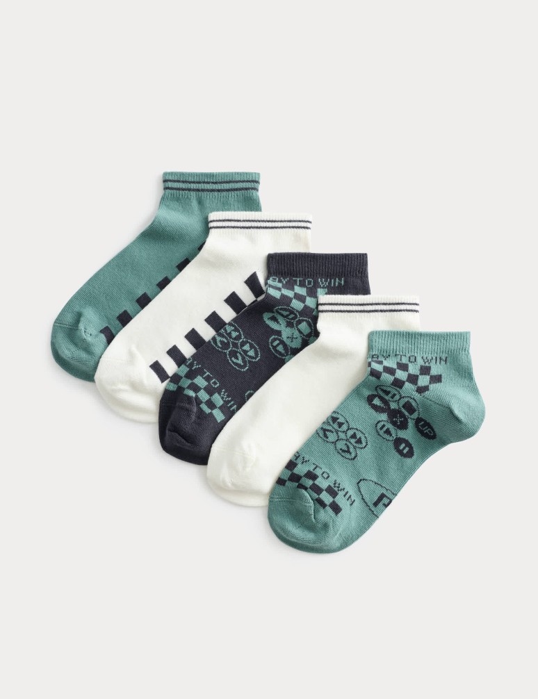 Krátké ponožky Trainer Liners™ Gaming, 5 párů v balení (6 malé – 7 velké)