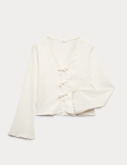 Žerzejový zavazovací kardigan (6–16 let)