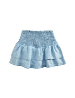 Řasená kostkovaná skort sukně Ra-ra s vysokým podílem bavlny (6–16 let)