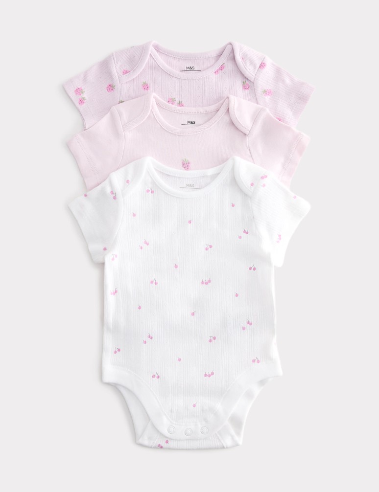 3 Pack Pure Cotton Printed Bodysuits (6½lbs-3 Yrs)