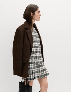 Tailored Checked Asymmetric Single Breasted Waistcoat