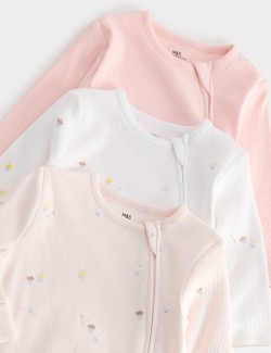 Kombinéza na spaní s vysokým podílem bavlny, 3 ks v balení (3,2 kg – 3 roky)