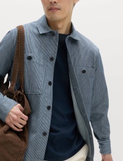Pure Cotton Striped Overshirt