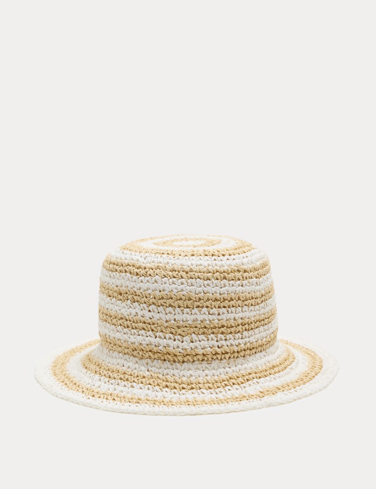 Straw Striped Bucket Hat