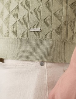 Pletená polokošile, z mercerované bavlny