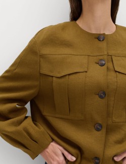 Funkční bunda bez límce s lnem