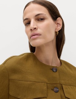 Funkční bunda bez límce s lnem