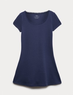 Šaty s krajkovým lemem a vysokým podílem bavlny (6–16 let)