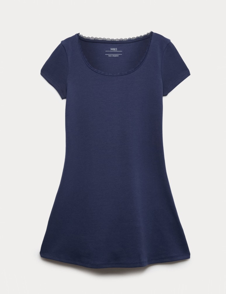 Šaty s krajkovým lemem a vysokým podílem bavlny (6–16 let)