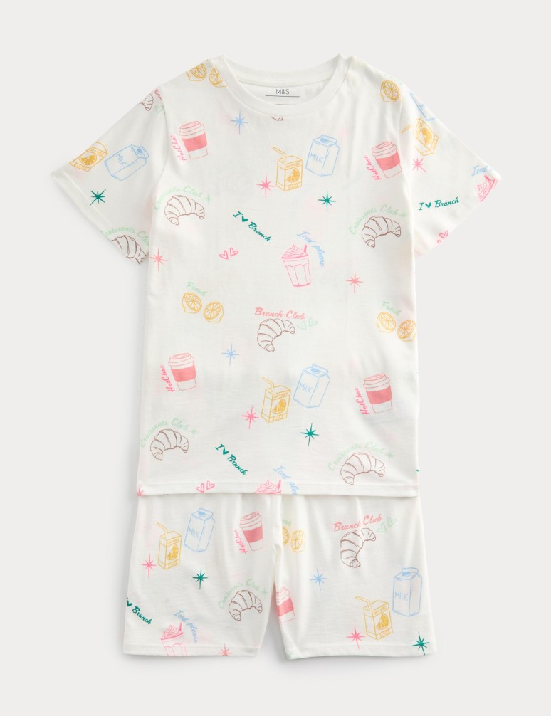 Pure Cotton Brunch Graphic Pyjamas (1-16 Yrs)