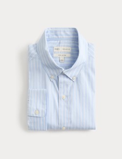 Regular Fit Pure Cotton Striped Shirt