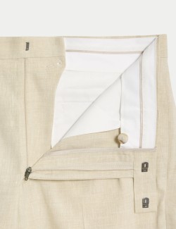 Přiléhavé oblekové šortky ze směsi italského lnu Performance