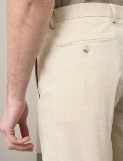 Přiléhavé oblekové šortky ze směsi italského lnu Performance