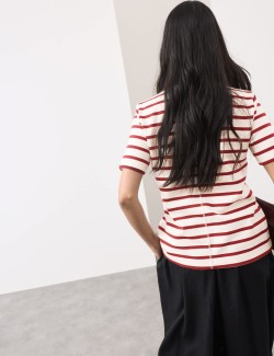 Pruhované tričko s vysokým obsahem bavlny