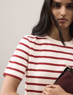 Pruhované tričko s vysokým obsahem bavlny