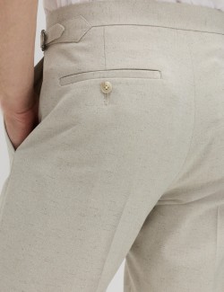 Tailored Fit Herringbone Trousers