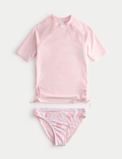 3dílná vesta na bikiny a vyrážku s potiskem mušle (6–16 let)