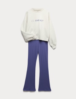 2dílný outfit topu a spodního dílu NYC, s vysokým podílem bavlny (6–16 let)