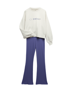 2dílný outfit topu a spodního dílu NYC, s vysokým podílem bavlny (6–16 let)