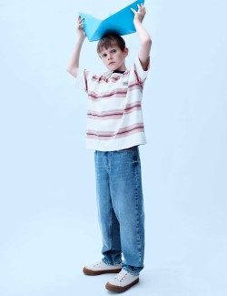 2 Pack Pure Cotton Striped T-Shirts (6-16 Yrs)