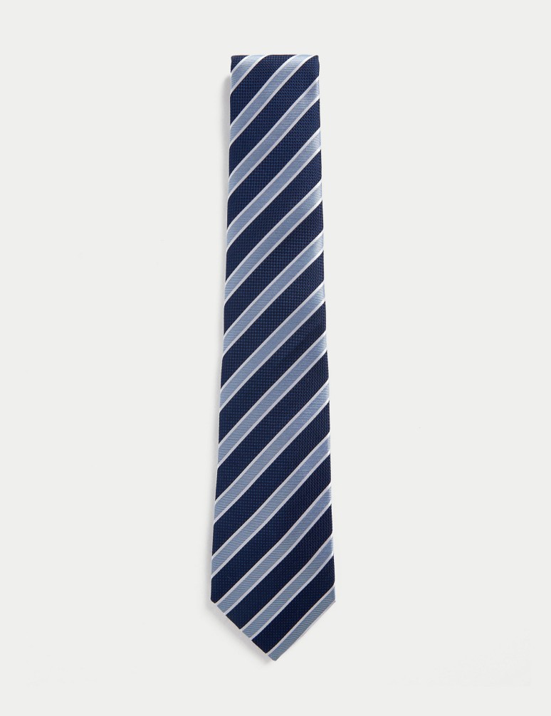 Striped Pure Silk Tie