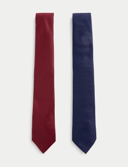 2pk Slim Textured Ties