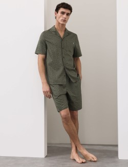 Cotton Rich Printed Pyjama Shorts