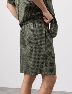 Cotton Rich Printed Pyjama Shorts