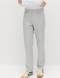 Straight Fit Textured 5 Pocket Trousers