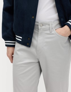 Straight Fit Textured 5 Pocket Trousers