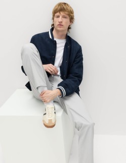 Straight Fit Textured 5 Pocket Trousers