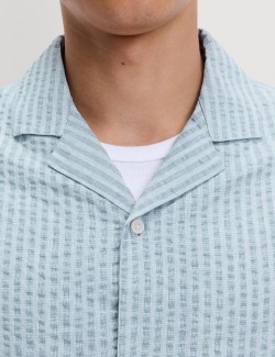Pure Cotton Seersucker Short Sleeve Shirt