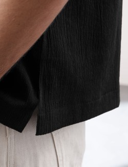 Košile volného střihu s mačkanou strukturou