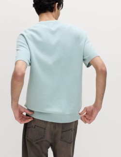 Pletené tričko s texturou a vysokým podílem bavlny