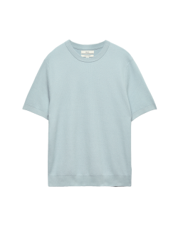 Pletené tričko s texturou a vysokým podílem bavlny