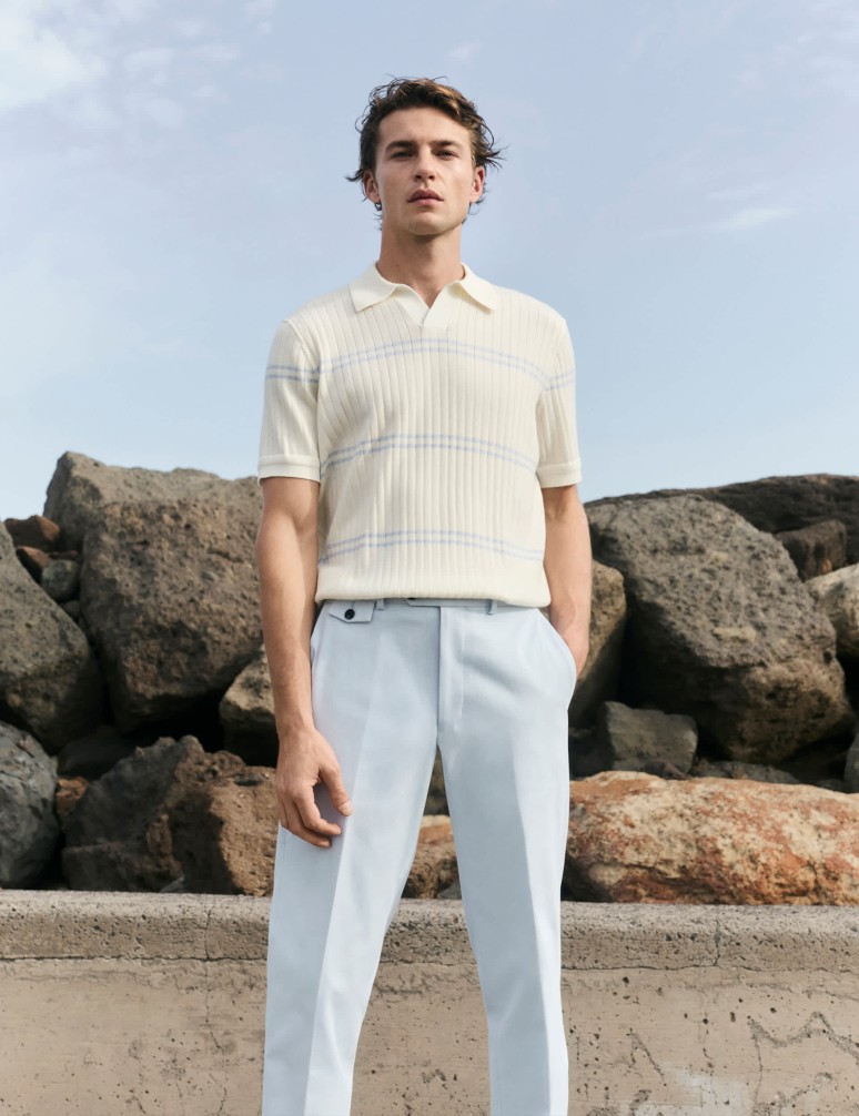 Pletená polokošile s vysokým podílem vlny merino a příměsí hedvábí