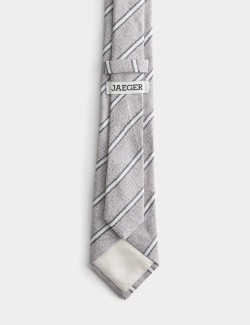 Linen Silk Blend Striped Tie
