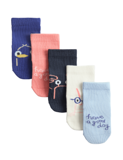 Balení 5 párů dětských ponožek s vysokým podílem bavlny (0 - 25 měsíců)